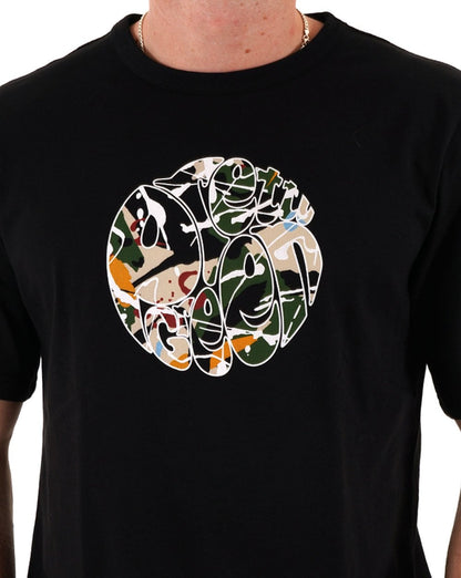 Pretty Green – T-Shirt mit Logo in Schwarz