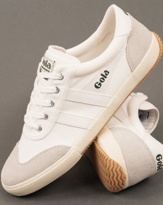 Gola – Badminton-Plimsoll-Sneakers Off-White/Evergreen