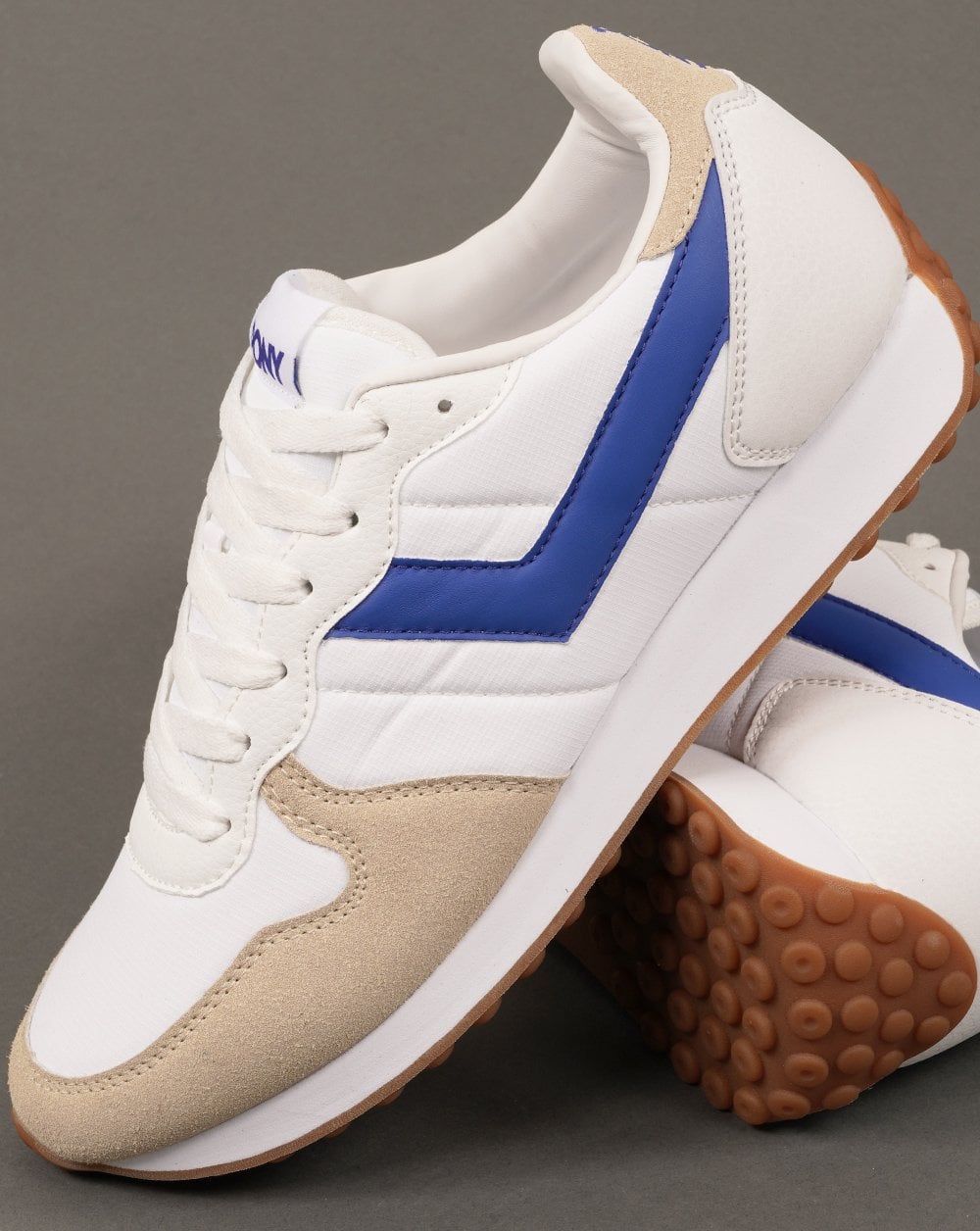 Pony Express Sneakers Weiß Elektroblau