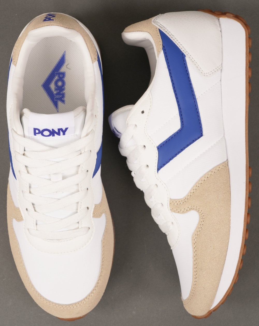 Pony Express Sneakers Weiß Elektroblau