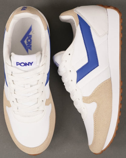 Pony Express Sneakers Weiß Elektroblau