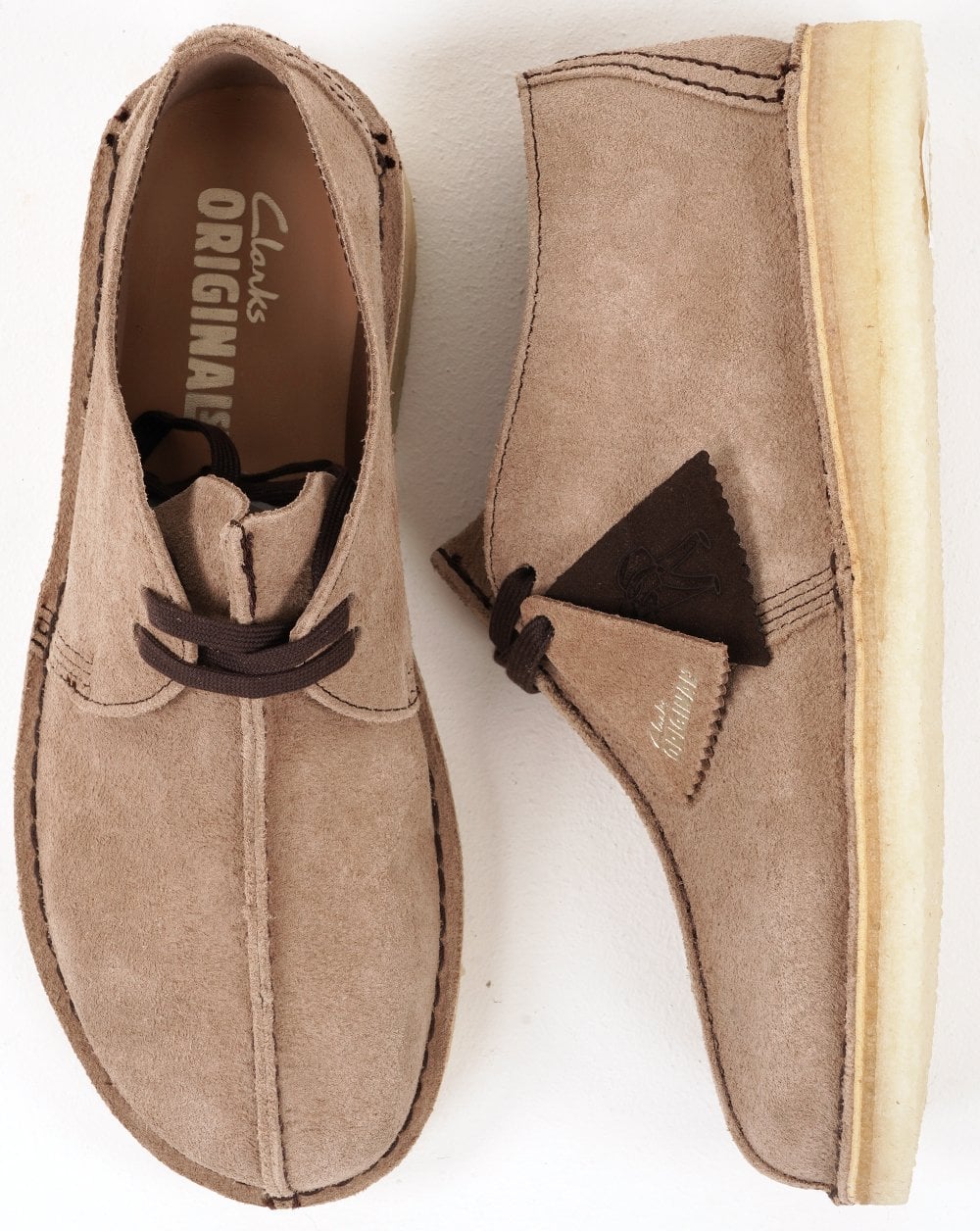 Clarks Originals Desert Trek Schuhe aus wolfsgrauem Wildleder