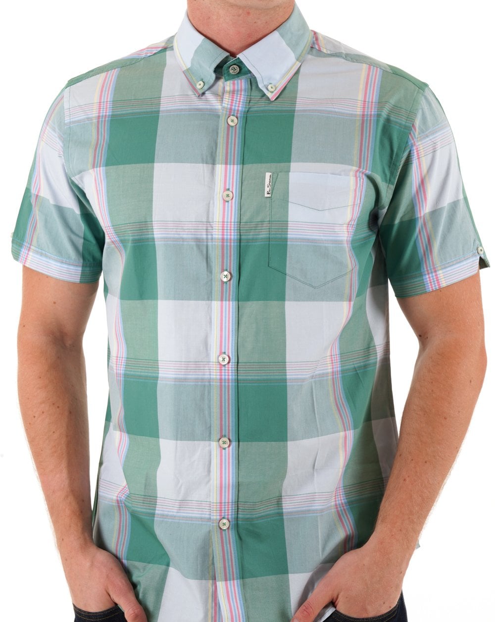 Ben Sherman Mehrfarbiges Overcheck-Hemd Forest
