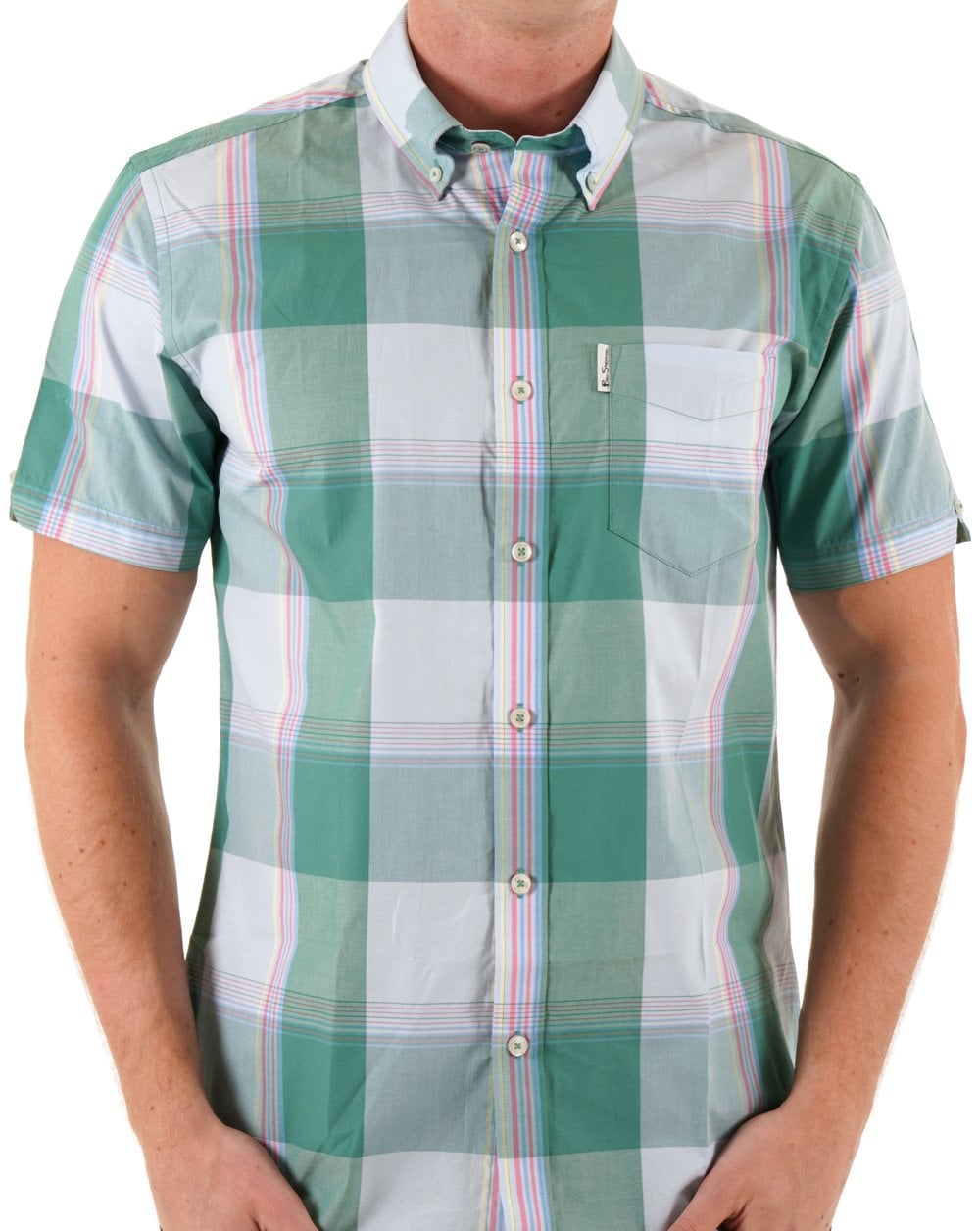 Ben Sherman Mehrfarbiges Overcheck-Hemd Forest
