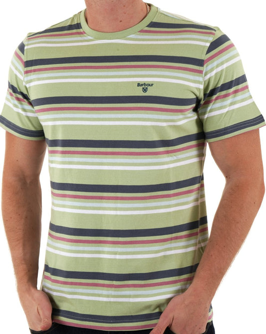 Barbour – Houstead – Gestreiftes T-Shirt in blassem Apfel