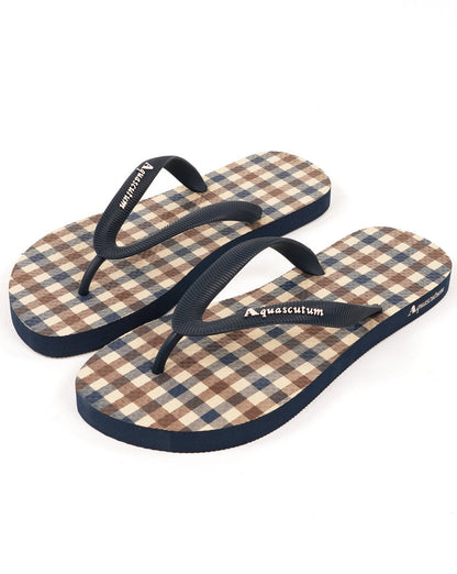 Aquascutum Flip Flop Marineblau kariert