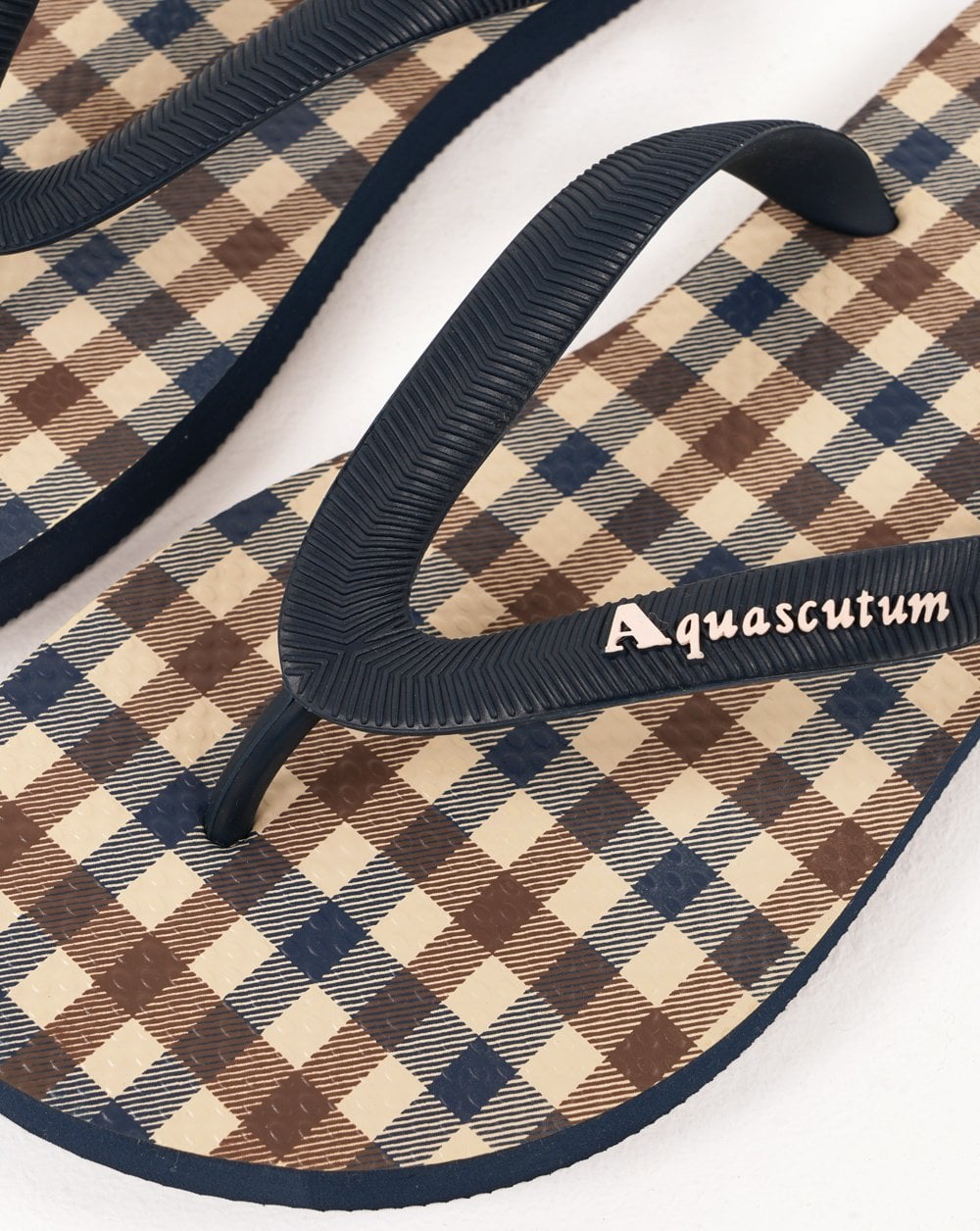 Aquascutum Flip Flop Marineblau kariert