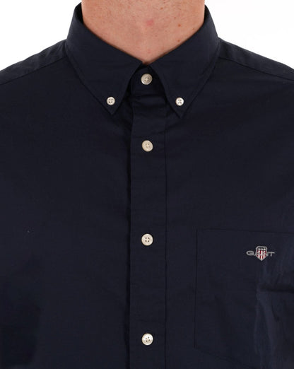 Gant Popeline Kurzarmhemd Marineblau