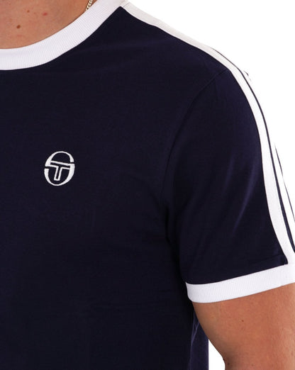 Sergio Tacchini Retro Ace T-Shirt Marineblau/Weiß