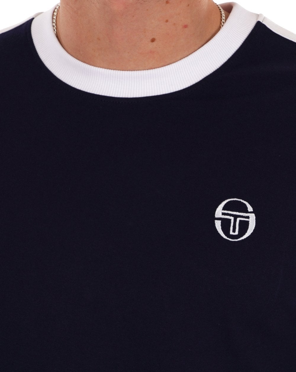 Sergio Tacchini Retro Ace T-Shirt Marineblau/Weiß