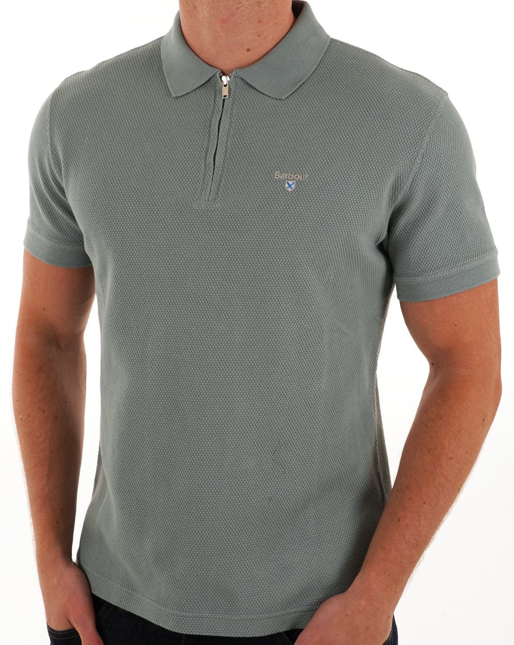 Barbour Hingham Zip Polo Blei