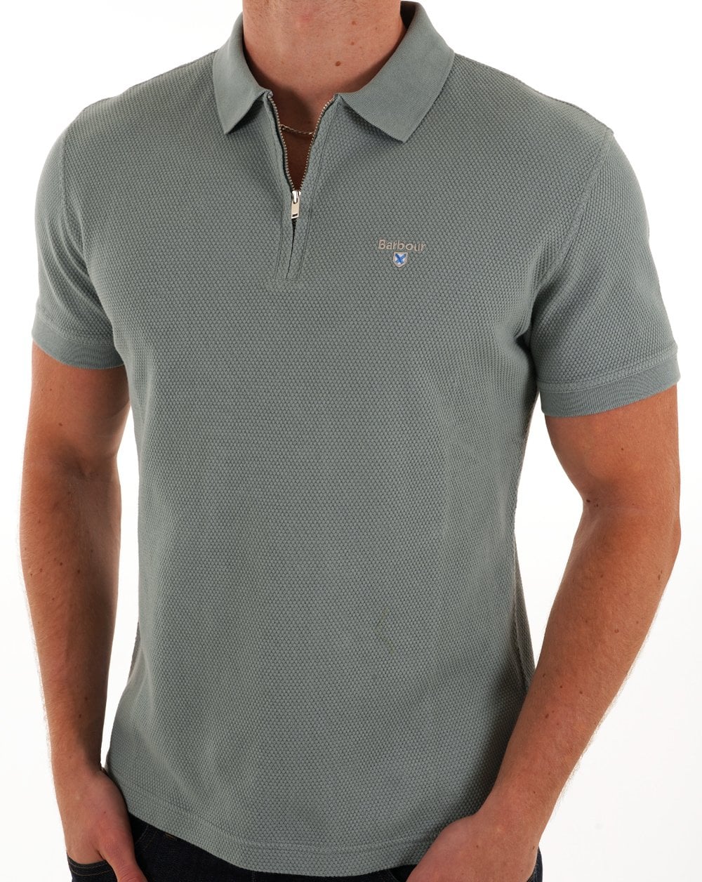 Barbour Hingham Zip Polo Blei