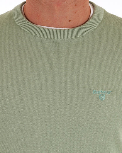 Barbour – Rundhalspullover aus Pima-Baumwolle, blasser Apfel