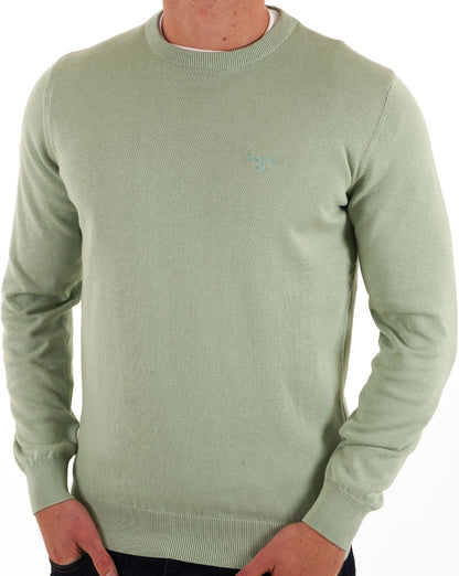 Barbour – Rundhalspullover aus Pima-Baumwolle, blasser Apfel