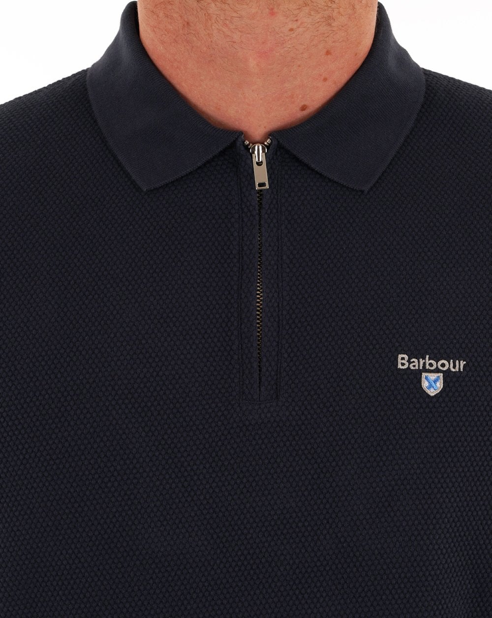 Barbour Hingham Poloshirt mit Reißverschluss, Marineblau
