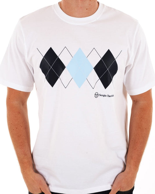 Sergio Tacchini Diamond T-Shirt Weiß/Himmelblau/Marineblau