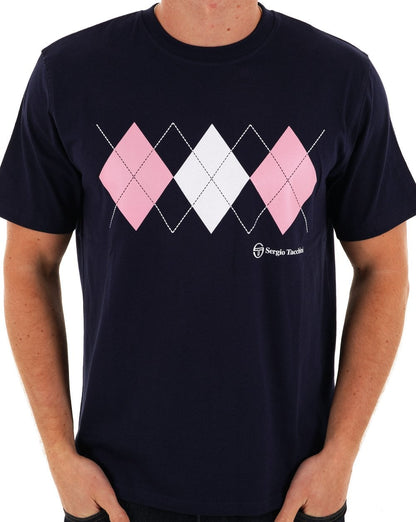 Sergio Tacchini Diamond T-Shirt Marineblau Weiß Rosa