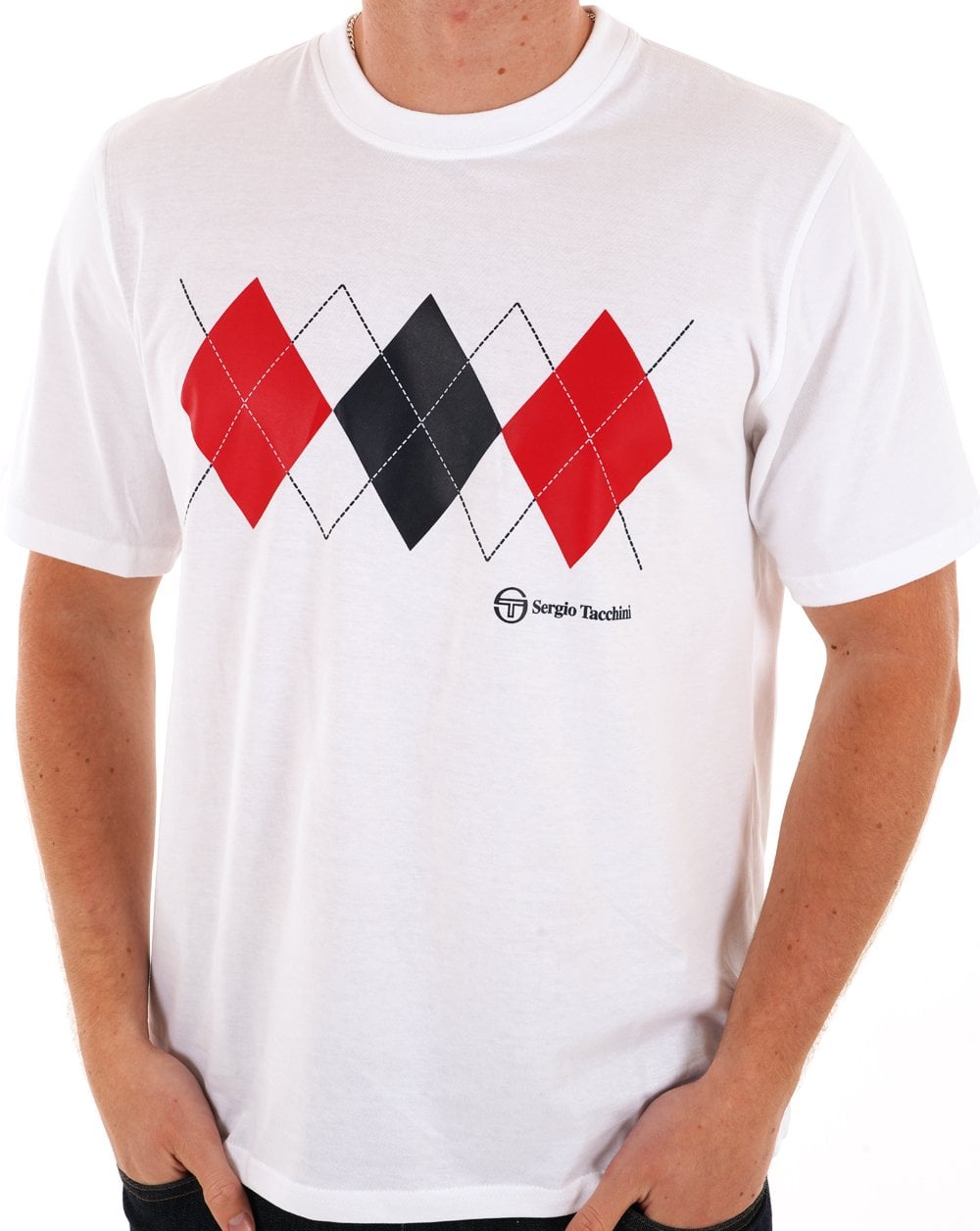 Sergio Tacchini Diamond T-Shirt Weiß/Marineblau/Rot