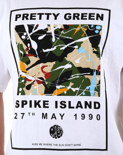 Pretty Green Spike Island T-Shirt Weiß