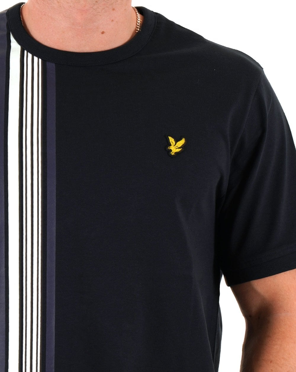 Lyle &amp; Scott – T-Shirt „Deck Stripe“ in Dunkelmarineblau