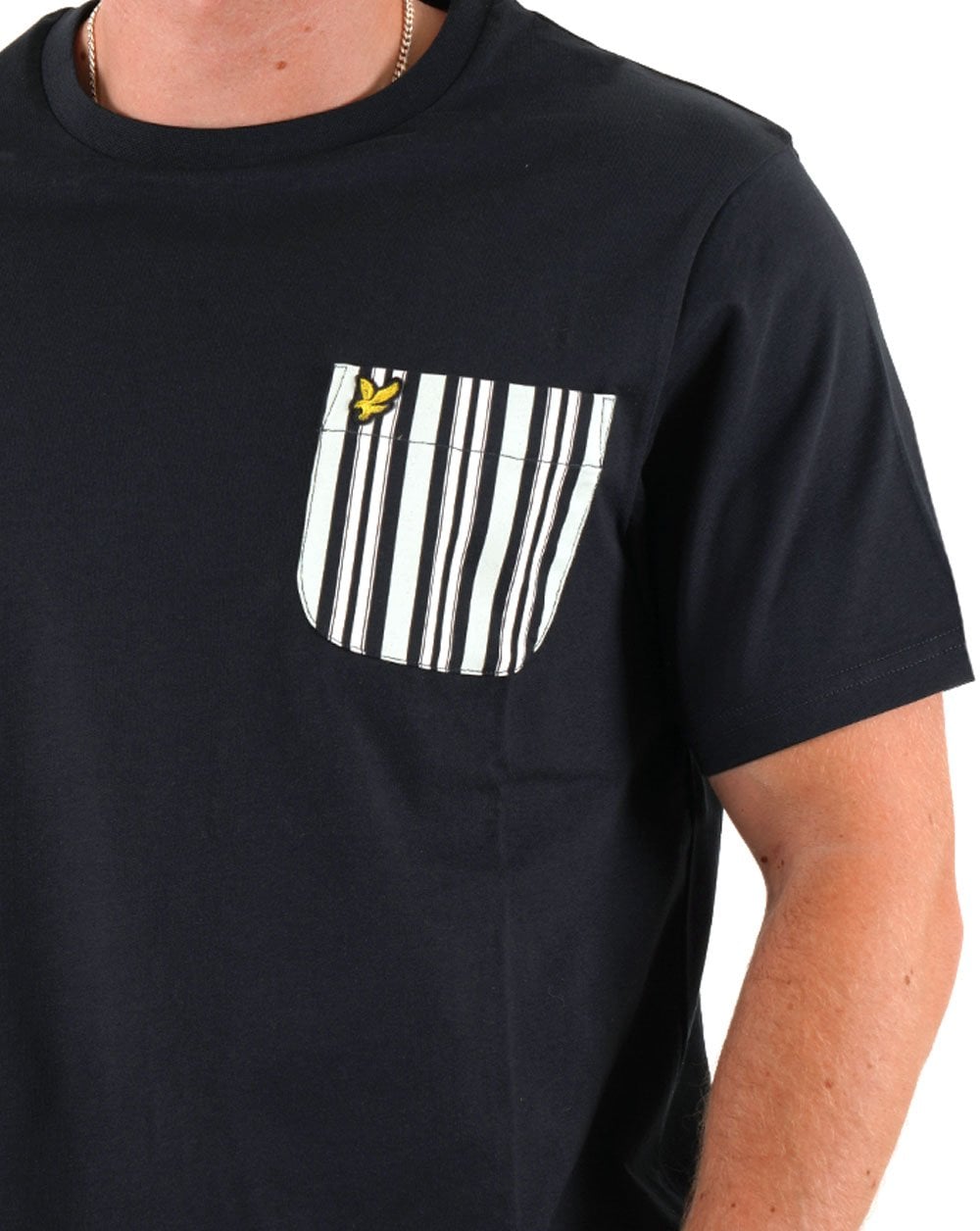 Lyle & Scott Stripe Pocket T Shirt Dark Navy