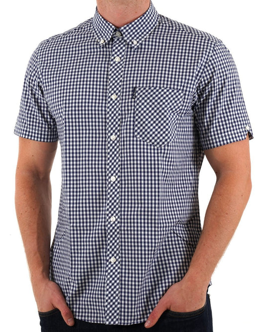 Ben Sherman Signature Gingham Kurzarmhemd Dunkelblau