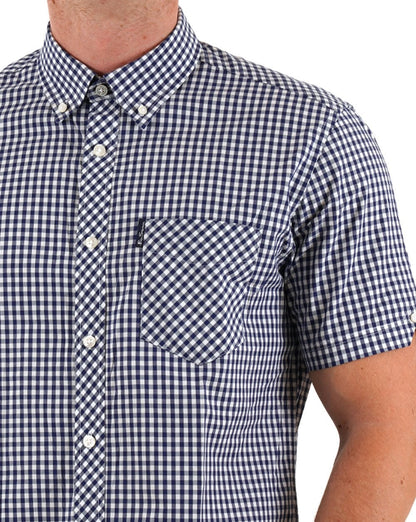 Ben Sherman Signature Gingham Kurzarmhemd Dunkelblau