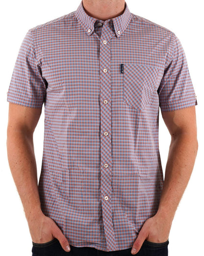 Ben Sherman Signature Gingham Kurzarmhemd Hellrosa