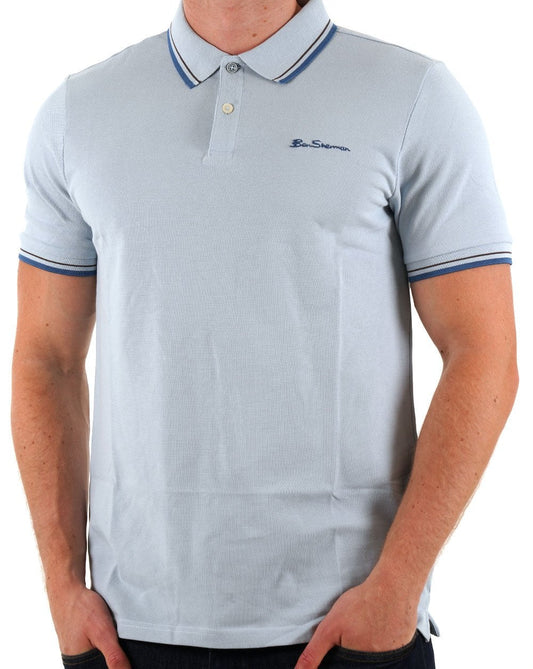 Ben Sherman Signature Piqué-Poloshirt Eisblau