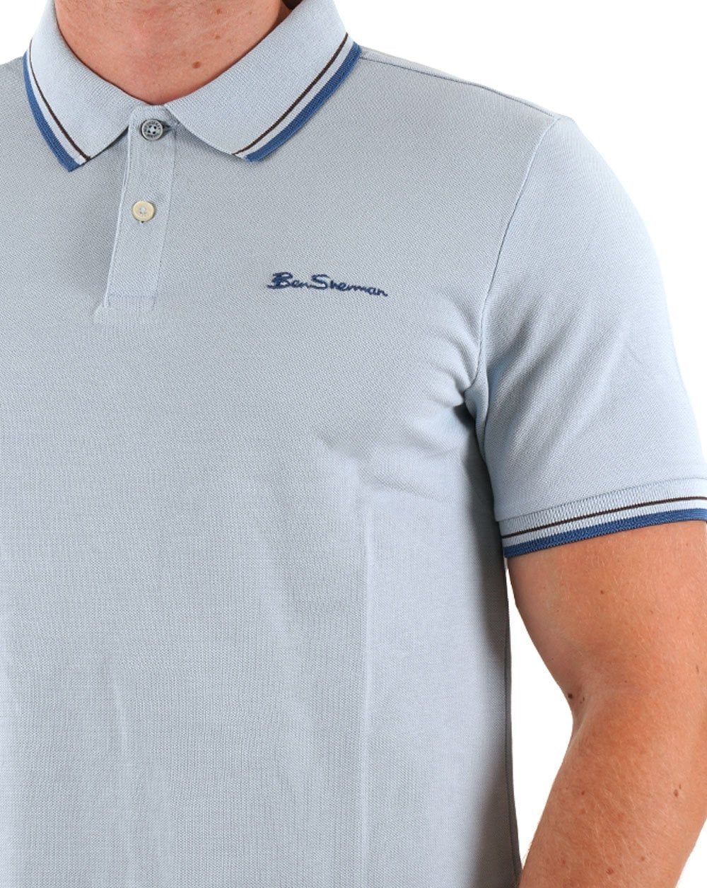 Ben Sherman Signature Piqué-Poloshirt Eisblau