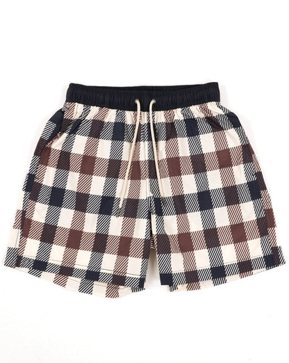 Aquascutum Macro Iconic Badeshorts, großes Karomuster