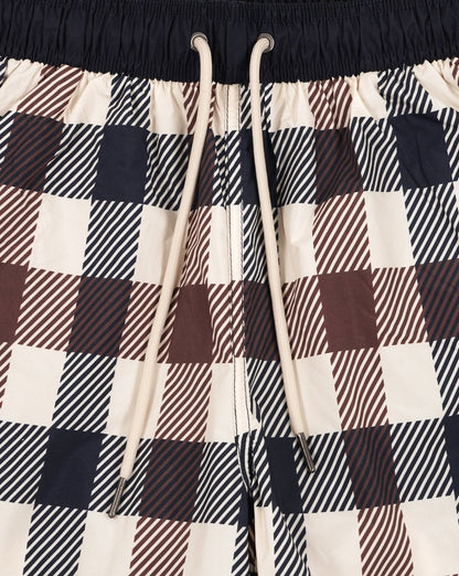 Aquascutum Macro Iconic Badeshorts, großes Karomuster