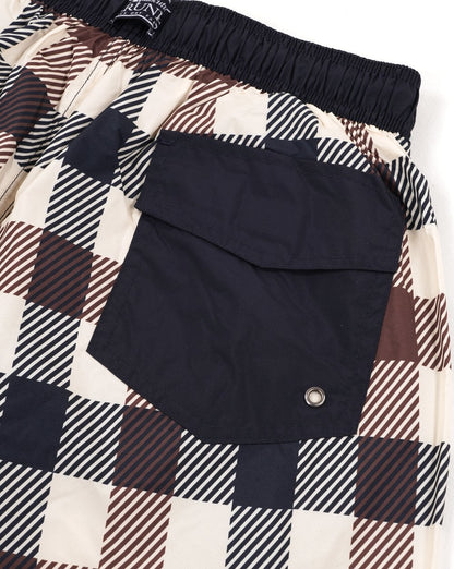 Aquascutum Macro Iconic Badeshorts, großes Karomuster