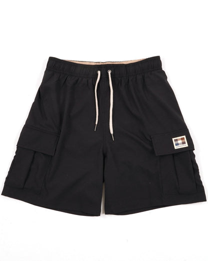 Aquascutum Patch Cargo Badeshorts Schwarz