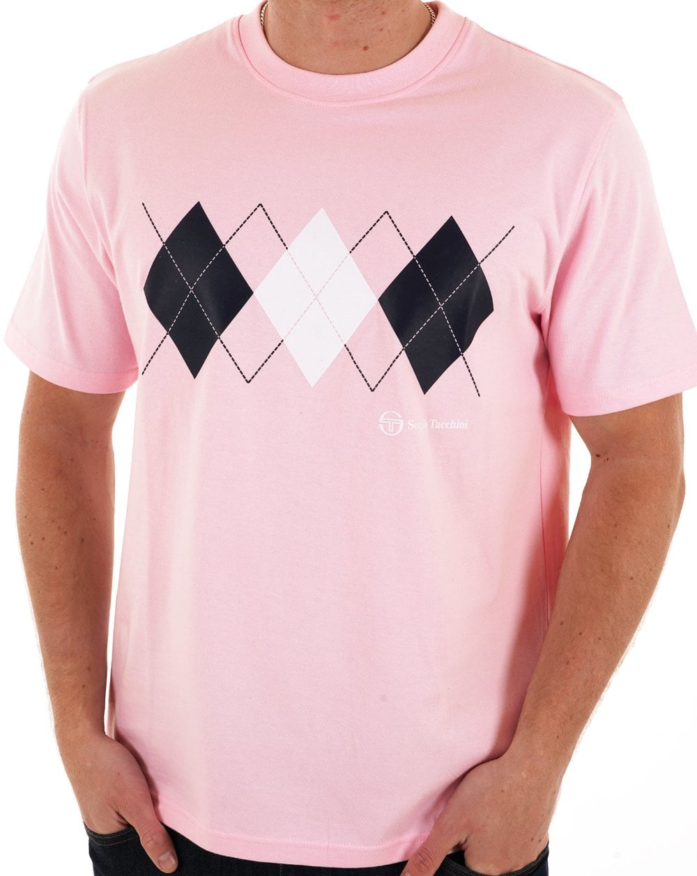 Sergio Tacchini Diamond T-Shirt Pink/Weiß/Marineblau