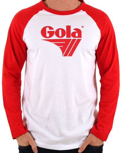 Gola Langarm Raglan T-Shirt Weiß/Rot
