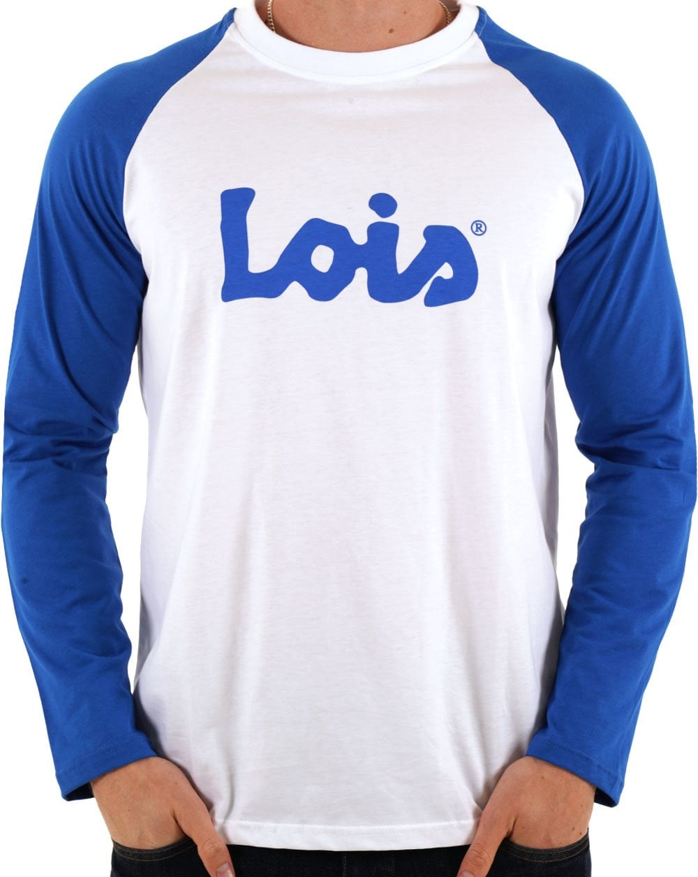 Lois Raglan LS Logo T-Shirt Weiß/Königsblau