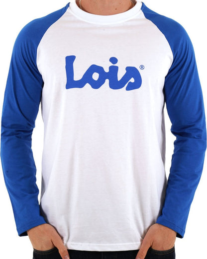 Lois Raglan LS Logo T-Shirt Weiß/Königsblau