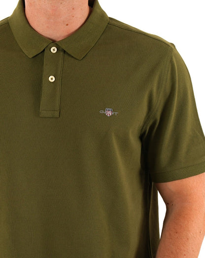 Gant Shield Pique Polo Moosgrün