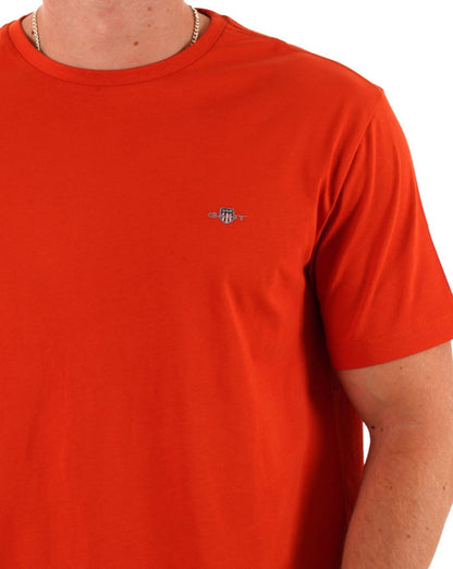Gant Shield Crew T-Shirt Dunkelorange