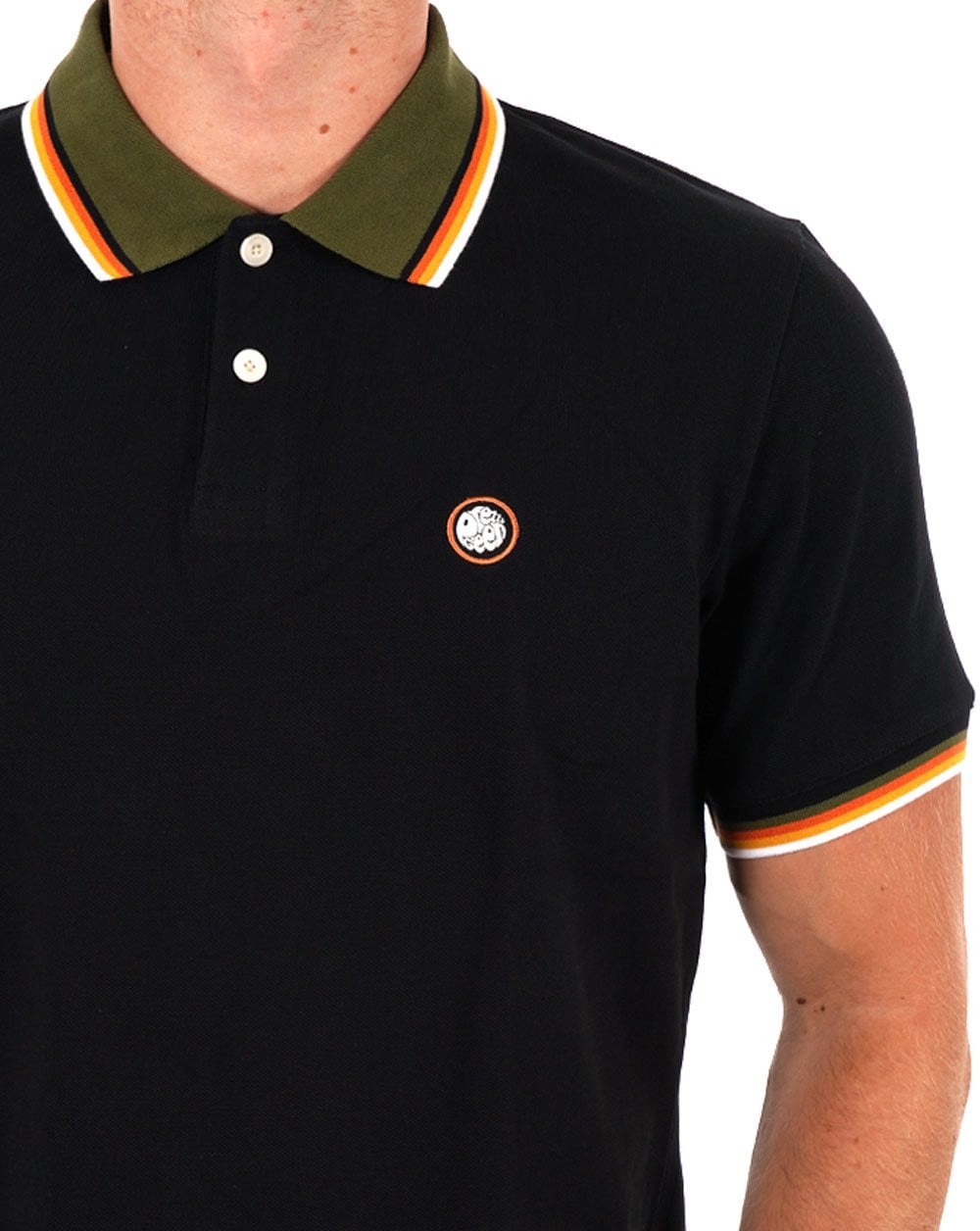Pretty Green – Poloshirt mit Pennington-Kragen in Schwarz