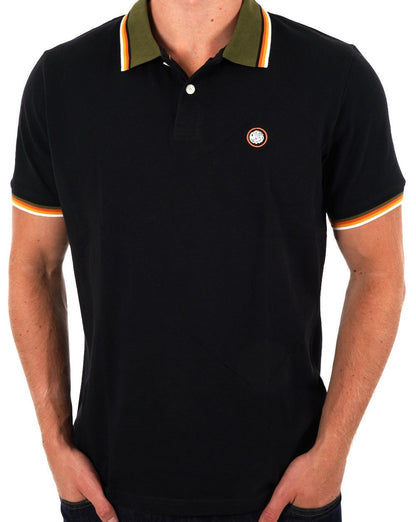 Pretty Green – Poloshirt mit Pennington-Kragen in Schwarz