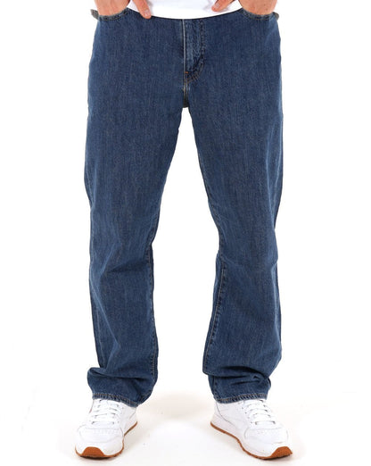Levi's – 568 – Lockere, gerade geschnittene, leichte Jeans in mittlerem Indigoblau
