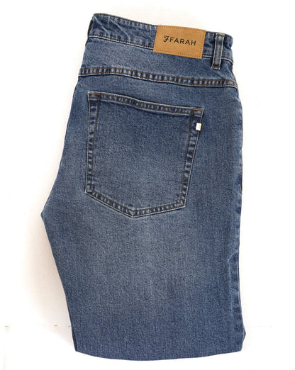 Farah Elm Regular Stretch Jeans, Farbe: Worn Indigo