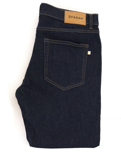 Farah – Drake – Schmal geschnittene Jeans in Spülblau