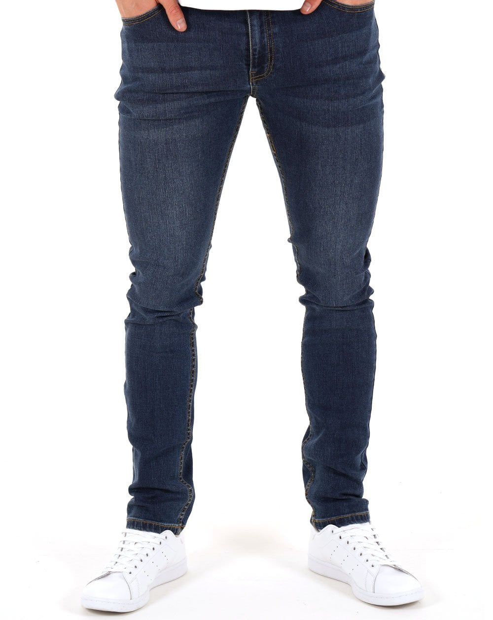 Farah Drake Slim Fit Jeans Mittelblau