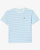 Lacoste Heavy Cotton Striped T Shirt White/Sky Blue