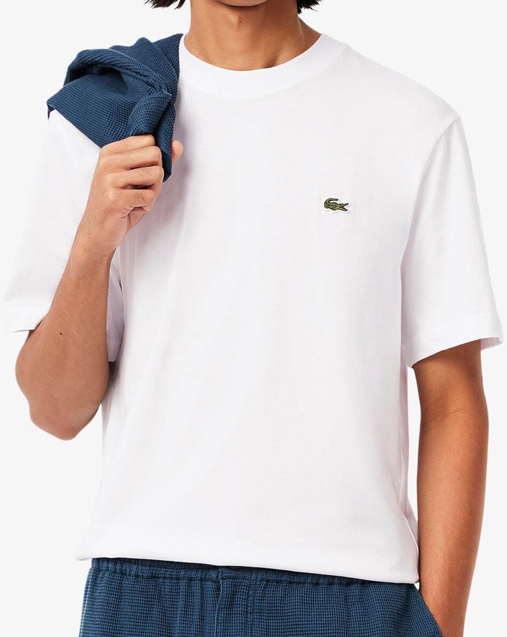 Lacoste – T-Shirt aus Baumwolljersey in klassischer Passform in Weiß