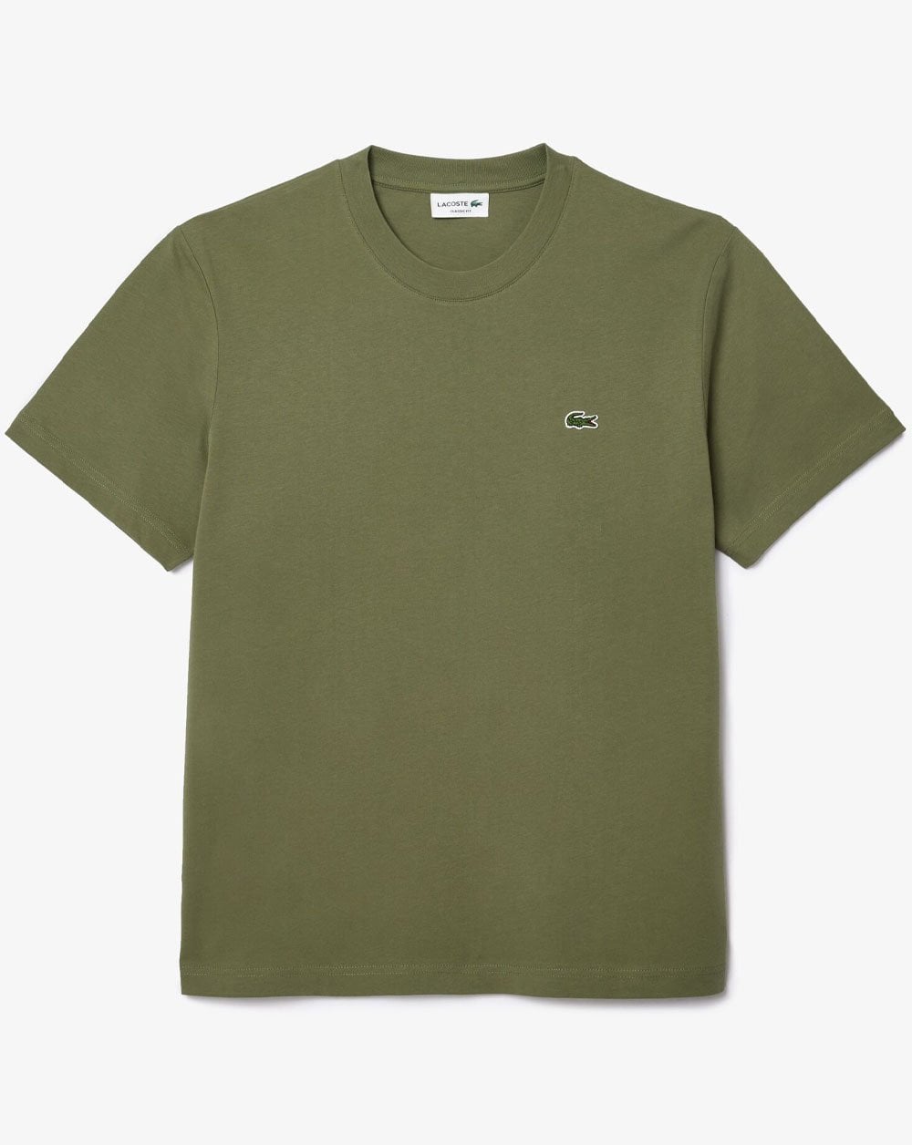 Lacoste – T-Shirt mit klassischer Passform, Khakigrün
