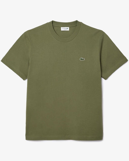 Lacoste – T-Shirt mit klassischer Passform, Khakigrün